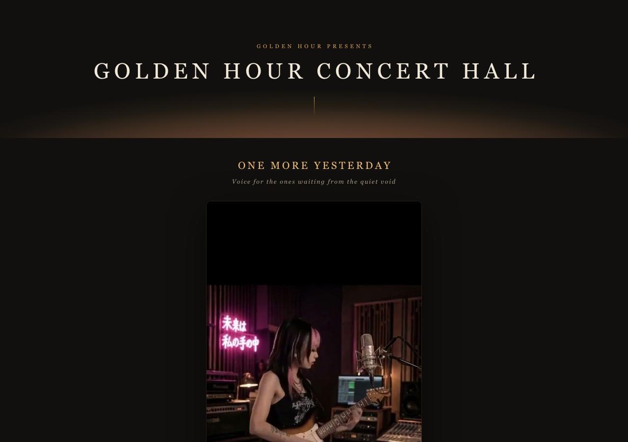 Golden Hour 的 Concert Hall 作品页